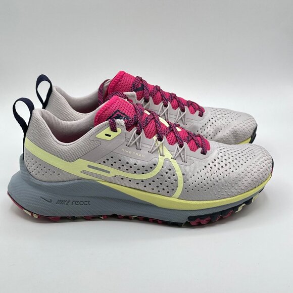 Women's Nike Pegasus React Trail 4 Running Shoes Light Purple Yellow DJ6159-002 - Picture 4 of 14